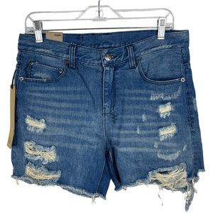KSUBI Boyfriend Short in So Jelly Distressed Denim Jean Shorts NEW Size 27